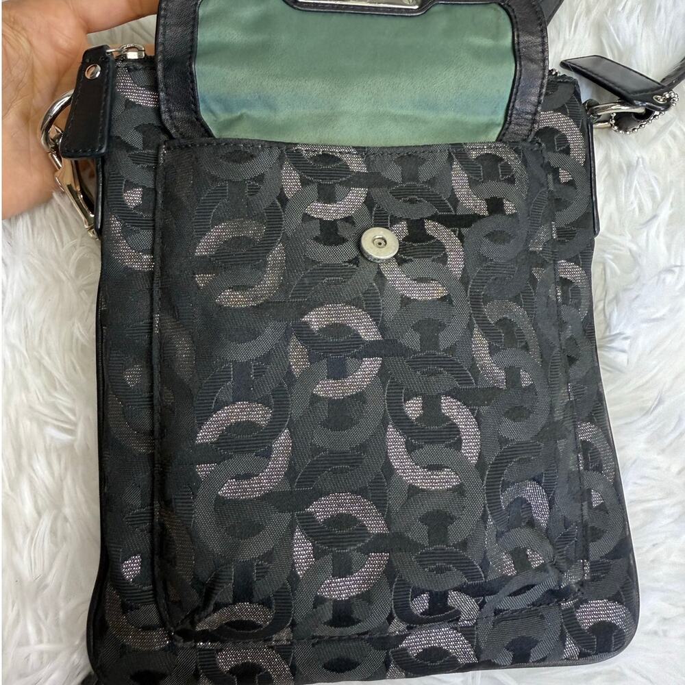 COACH Kristin Silver Black Crossbody - Picture 3 of 12